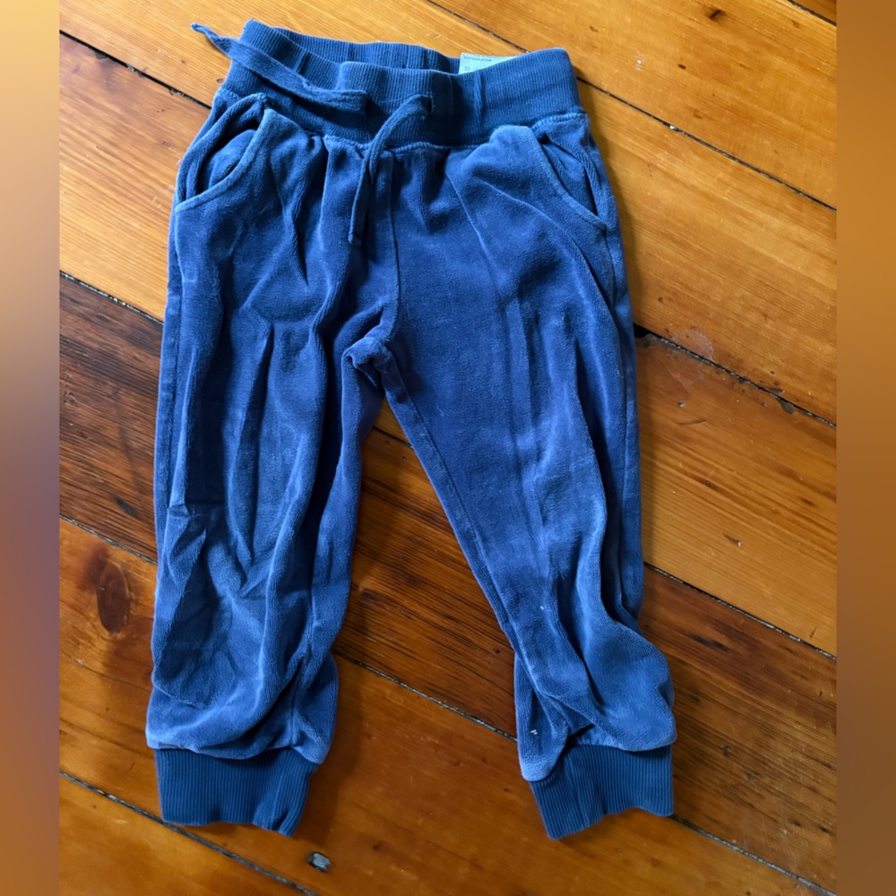 Size 3 Kids Blue Velour Jogger Pants